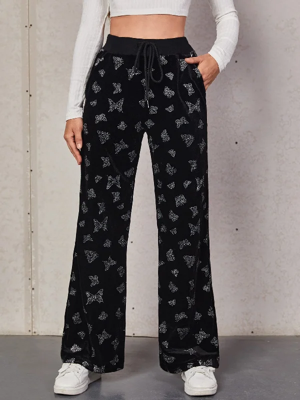 Weekend Wonders Await! Weekend Wonders Await! Casual All Over Print Pocket High Waist Long Women Pants Weekend Wonders Await! Weekend Wonders Await! Casual All Over Print Pocket High Waist Long Women Pants