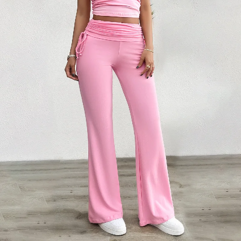 Customer Appreciation Sale Customer Appreciation Sale Casual Solid Color Slim Fit Drawstring Trousers Wholesale Womens Clothing N3824042900030