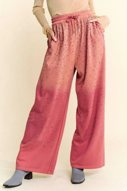 Weekend Savings Delight Weekend Savings Delight Davi & Dani Rhinestone Drawstring Wide Leg Pants Weekend Savings Delight Weekend Savings Delight Davi & Dani Rhinestone Drawstring Wide Leg Pants