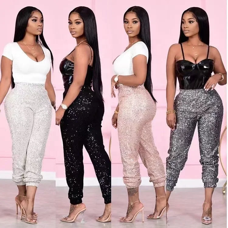Shop the Weekend Away Shop the Weekend Away OUDINA New Casual Sequins Pencil Ladies Cargo Pant Leggings Women Sequined Pants Shop the Weekend Away Shop the Weekend Away OUDINA New Casual Sequins Pencil Ladies Cargo Pant Leggings Women Sequined Pants