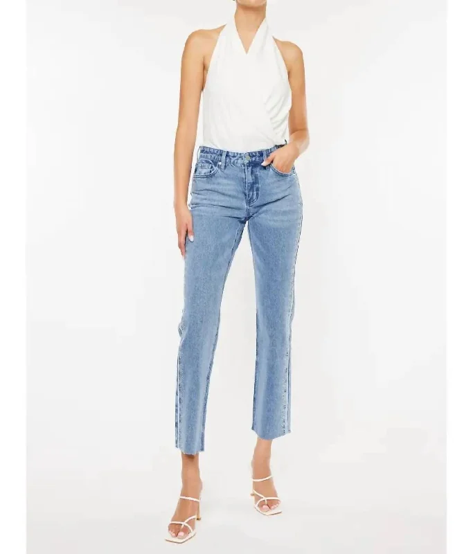 Act Fast Act Fast Evelyn Mid Rise Jeans In Blue