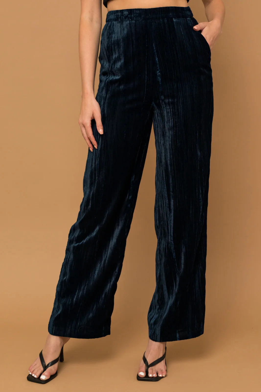 Weekend Deals That Spark Weekend Deals That Spark Crinkle Velvet Wide Leg Pants