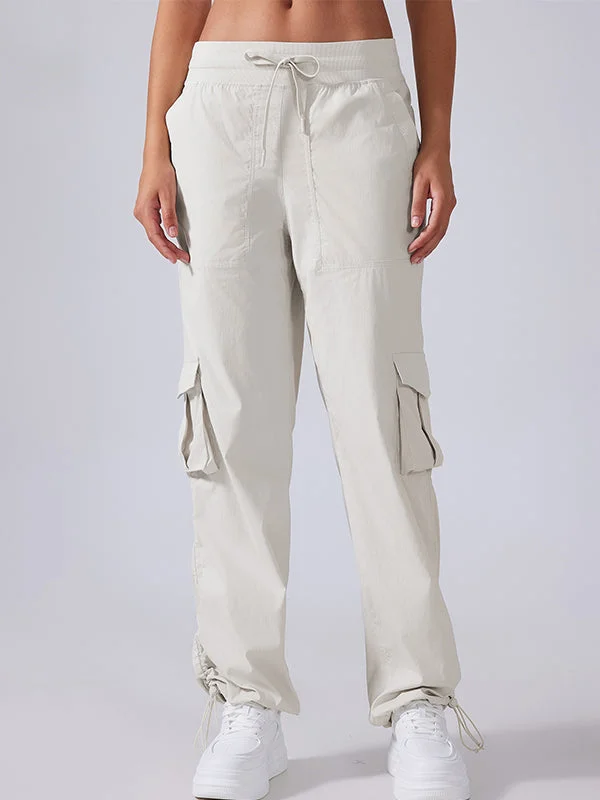 Stock Clearance Stock Clearance ZASUWA Female Pocket Casual Loose Cargo Drawstring Pants Stock Clearance Stock Clearance ZASUWA Female Pocket Casual Loose Cargo Drawstring Pants