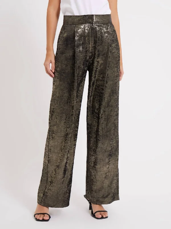 Take Advantage Take Advantage Alara Molten Suit Trousers In Metallic