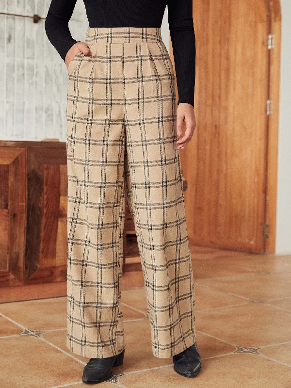 Buy More, Save More Buy More, Save More Casual Plaid Zipper High Waist Long Women Pants Buy More, Save More Buy More, Save More Casual Plaid Zipper High Waist Long Women Pants