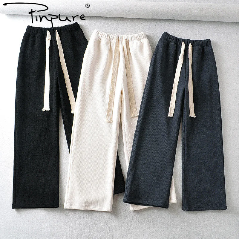 Weekend Discounts to Love Weekend Discounts to Love R20331S Women's casual pants chenille plus velvet lace wide-leg pants straight pants Weekend Discounts to Love Weekend Discounts to Love R20331S Women's casual pants chenille plus velvet lace wide-leg pants straight pants