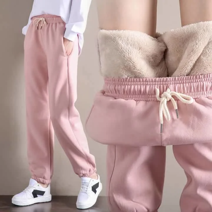 Extra Savings Extra Savings 2021 autumn and winter Plush thickened sweatpants women trousers loose large warm Running Jogger casual pants Extra Savings Extra Savings 2021 autumn and winter Plush thickened sweatpants women trousers loose large warm Running Jogger casual pants
