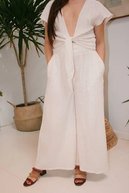 Top Pick Top Pick Wide Leg Pants In Off White