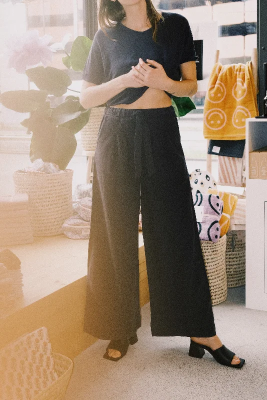 Value Deals Value Deals cotton linen pants - riya-may - navy
