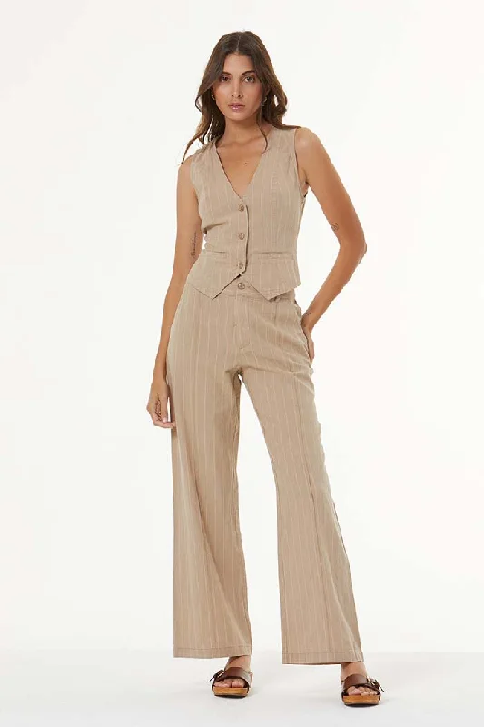 Markdown Madness Markdown Madness Easton Pin Stripe Pant // Tan