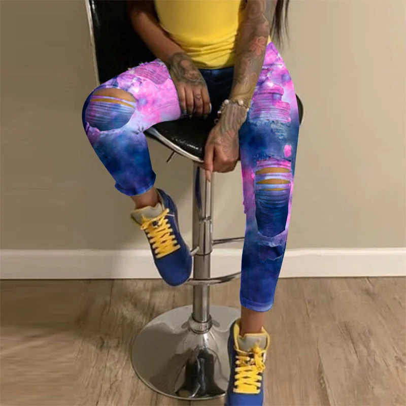 Limited Supply Limited Supply Washed Light Coloured Tie-Dye Ripped Denim Trousers Wholesale Womens Clothing Limited Supply Limited Supply Washed Light Coloured Tie-Dye Ripped Denim Trousers Wholesale Womens Clothing