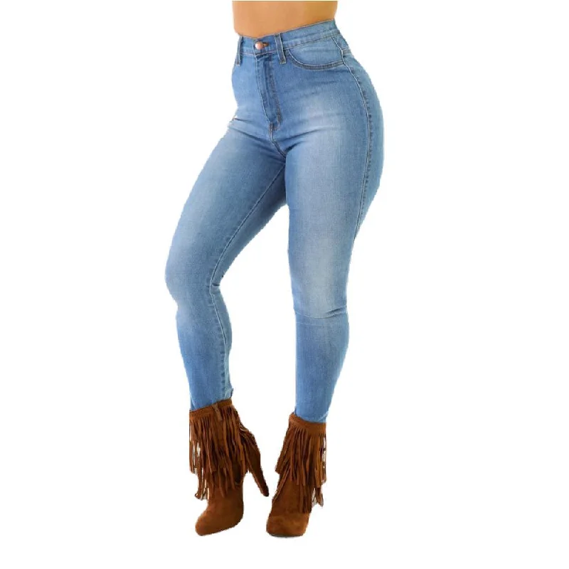 Midnight Madness Midnight Madness Casual Rear Ripped Denim Pencil Trousers Wholesale Womens Clothing Midnight Madness Midnight Madness Casual Rear Ripped Denim Pencil Trousers Wholesale Womens Clothing