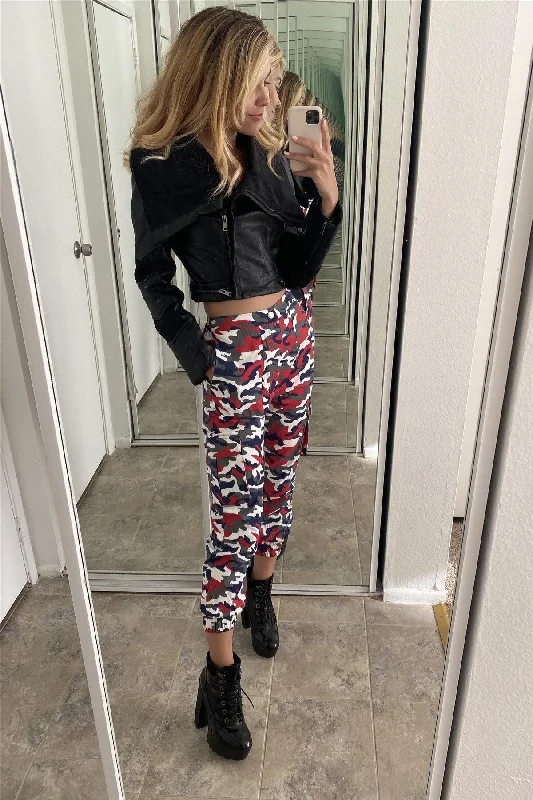 Massive Savings Massive Savings Red Camouflage High Waisted Cargo Pants