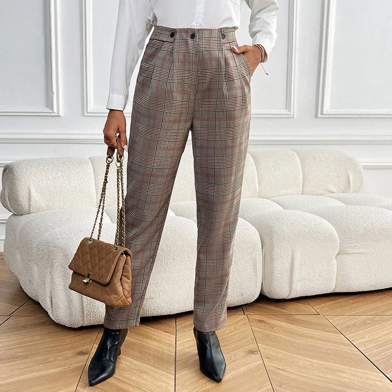 Shop the Weekend Away Shop the Weekend Away Wholesale Womens Houndstooth Trousers N3824112000023