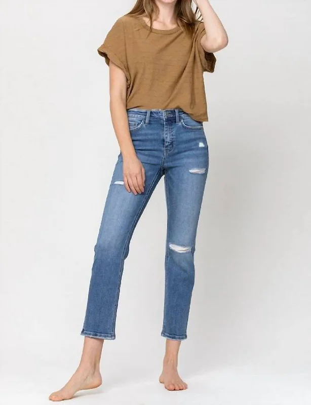Stock Up Stock Up Straight Laced Stretch Ankle Jean In Medium Wash
