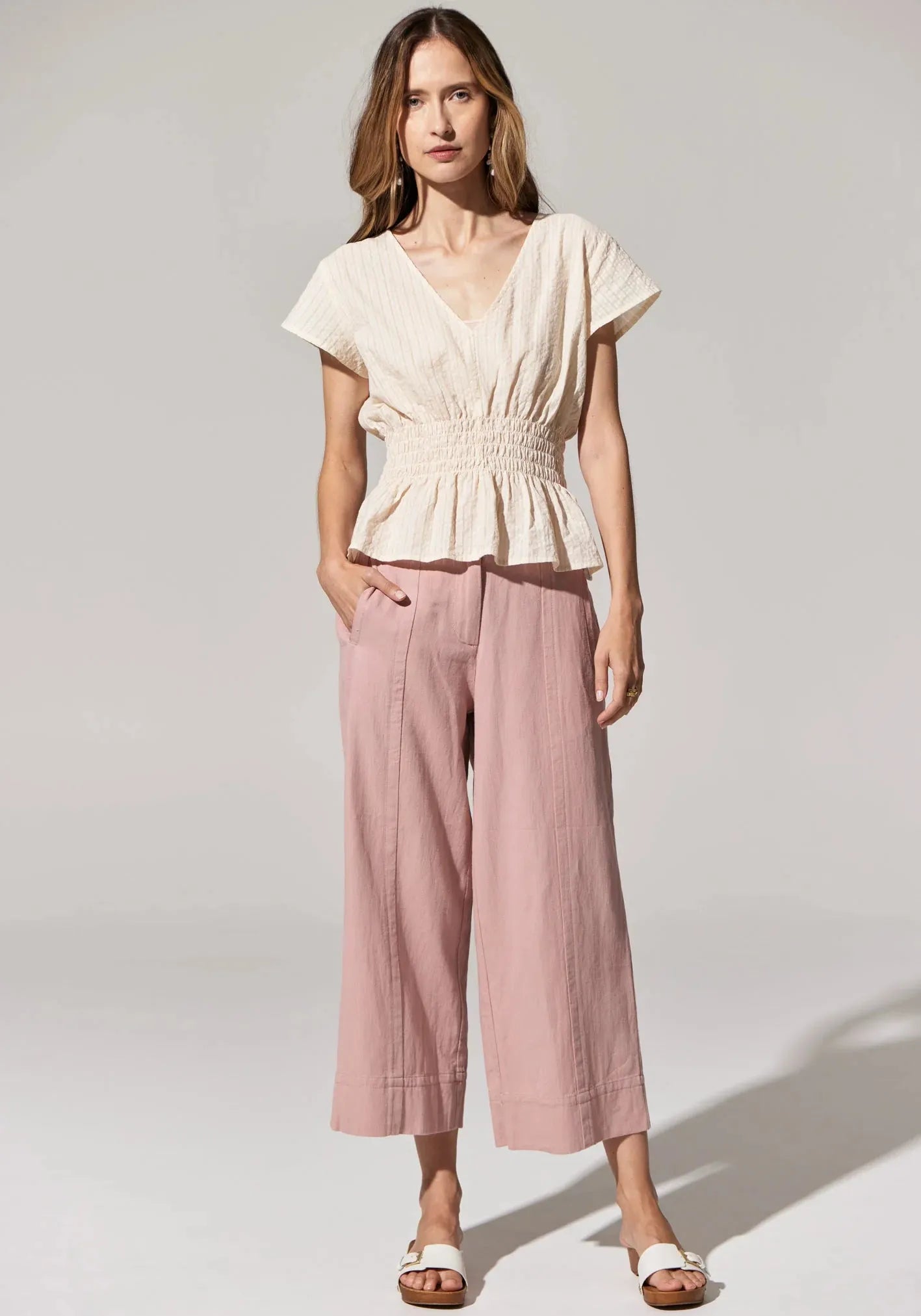 Price Drop Price Drop POL Miley Crop Pant in Rose