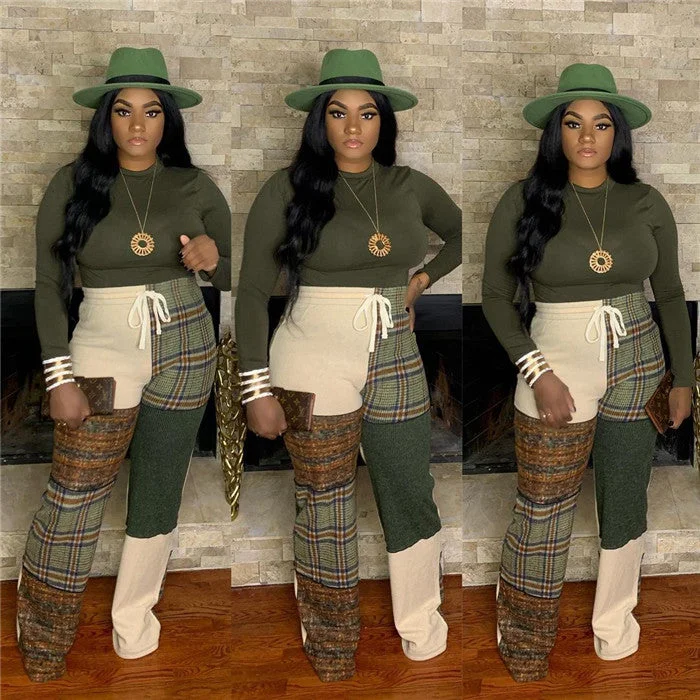 Deal Dash Deal Dash New Arrivals women clothes 2022 Patchwork High Waist Wide Leg Pants Trouser For Lady Plus Size Pants Deal Dash Deal Dash New Arrivals women clothes 2022 Patchwork High Waist Wide Leg Pants Trouser For Lady Plus Size Pants