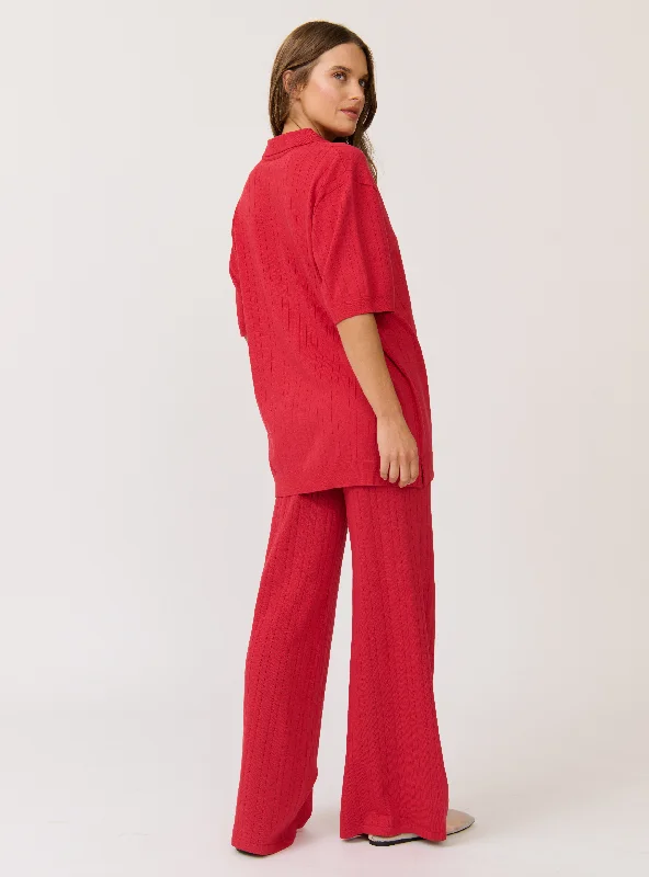 Weekend Offers That Impress Weekend Offers That Impress MOLLY RIB KNIT PANT - Cherry Knit Weekend Offers That Impress Weekend Offers That Impress MOLLY RIB KNIT PANT - Cherry Knit