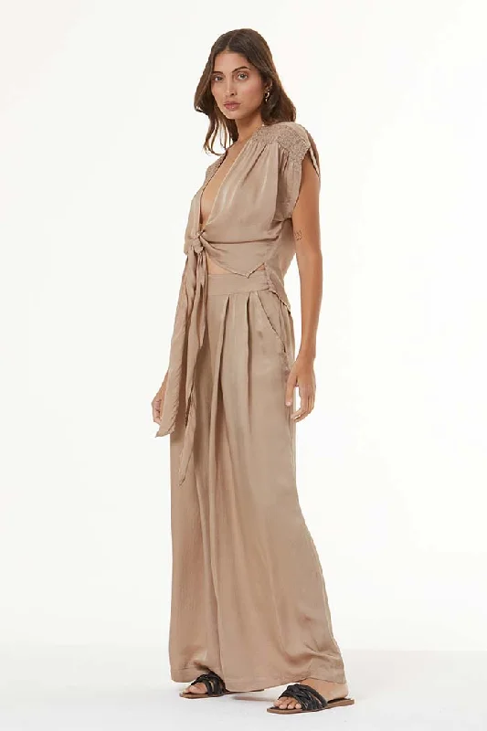 Inventory Reduction Inventory Reduction Lennox Pant in Hammered Satin // Shiitake