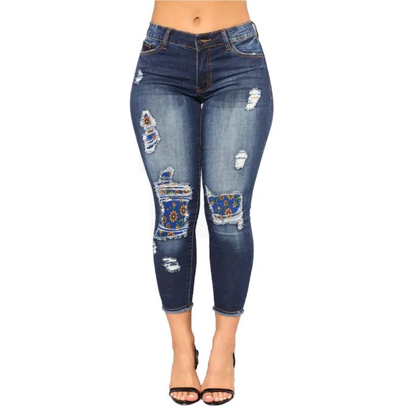Super Sale Super Sale High Waisted Stretchy Painted Denim Pencil Calf Pants Wholesale Womens Clothing Super Sale Super Sale High Waisted Stretchy Painted Denim Pencil Calf Pants Wholesale Womens Clothing