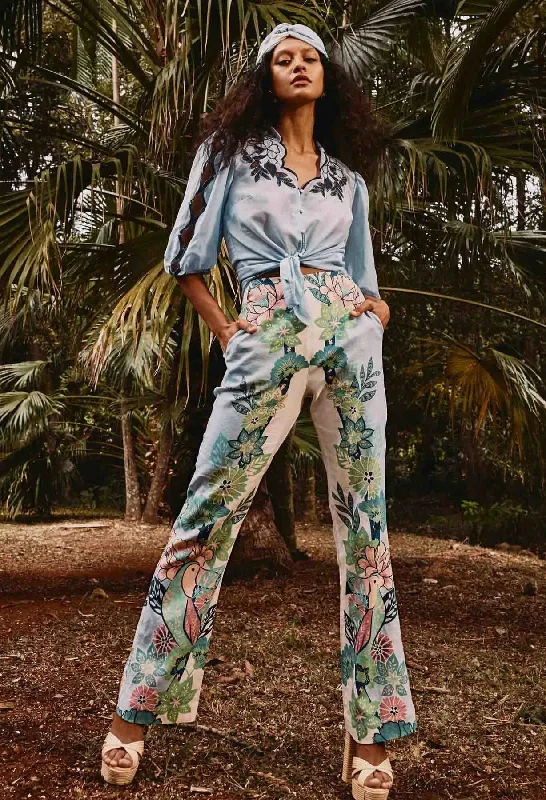 Huge Savings Huge Savings OnceWas Carlyle Stretch Linen Viscose Pant in Paradi Flè Print Huge Savings Huge Savings OnceWas Carlyle Stretch Linen Viscose Pant in Paradi Flè Print