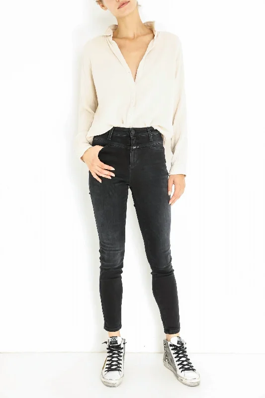 Steal Deal Steal Deal Skinny Pusher Jean In Dark Grey