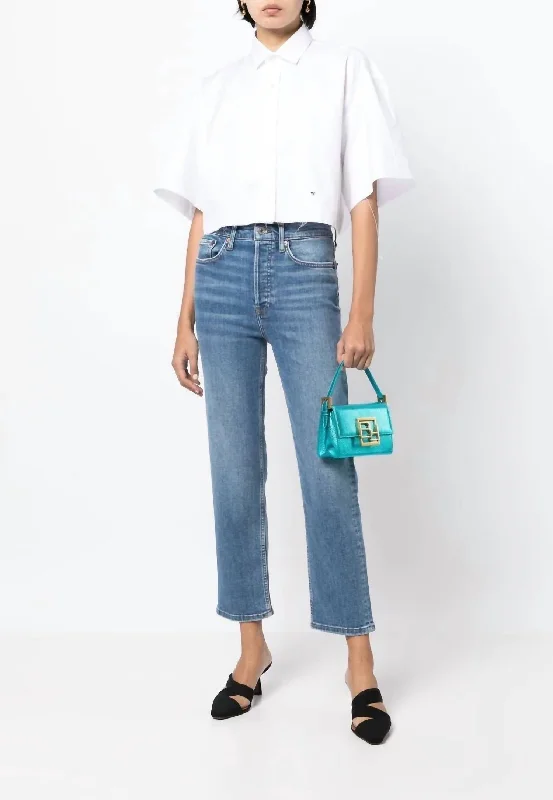 Weekend Savings Spree Weekend Savings Spree 70S Stove Pipe Straight Jeans In Faded Blue Weekend Savings Spree Weekend Savings Spree 70S Stove Pipe Straight Jeans In Faded Blue