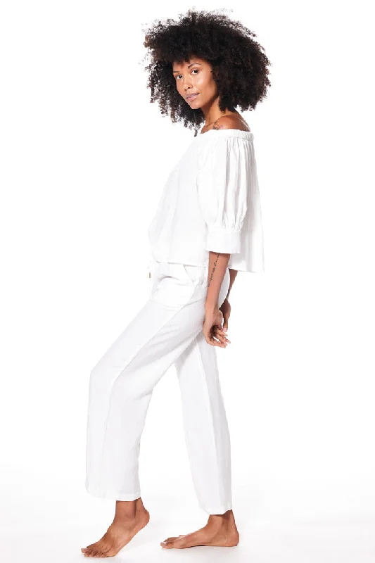 Blowout Sale Blowout Sale Track Linen Pant // Bone ~ NO RETURNS