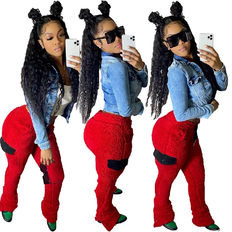 Huge Discounts Huge Discounts 2022 New Design Solid Fleece Drawstring Trousers Thick Warm Split Pant Women Winter Casual Fleece Pants Huge Discounts Huge Discounts 2022 New Design Solid Fleece Drawstring Trousers Thick Warm Split Pant Women Winter Casual Fleece Pants