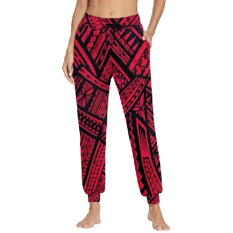 Super Deal Super Deal Womens Yoga Pants Trousers Sports Fitness Custom Red Polynesian Samoan Tribal Design Casual Tracksuit Girls Sweatpants Pockets Super Deal Super Deal Womens Yoga Pants Trousers Sports Fitness Custom Red Polynesian Samoan Tribal Design Casual Tracksuit Girls Sweatpants Pockets
