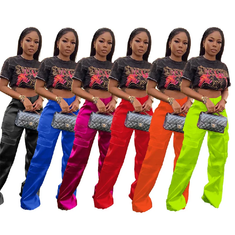 Deep Savings Deep Savings Casual Zip Solid Color Multi-Pocket Zip Loose Pants Wholesale Womens Clothing N3823120100047 Deep Savings Deep Savings Casual Zip Solid Color Multi-Pocket Zip Loose Pants Wholesale Womens Clothing N3823120100047