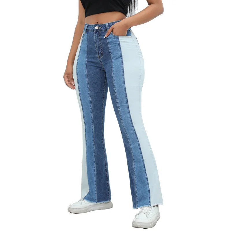 Limited Offer Limited Offer Stretch High Waist Color Block Flare Wide Leg Jeans Wholesale Womens Clothing Limited Offer Limited Offer Stretch High Waist Color Block Flare Wide Leg Jeans Wholesale Womens Clothing