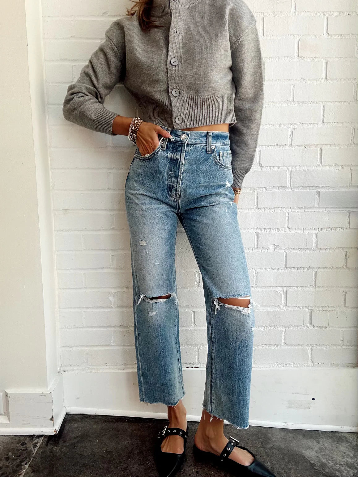 Take Advantage Take Advantage CASSIE CROP SUPER HIGH RISE STRAIGHT