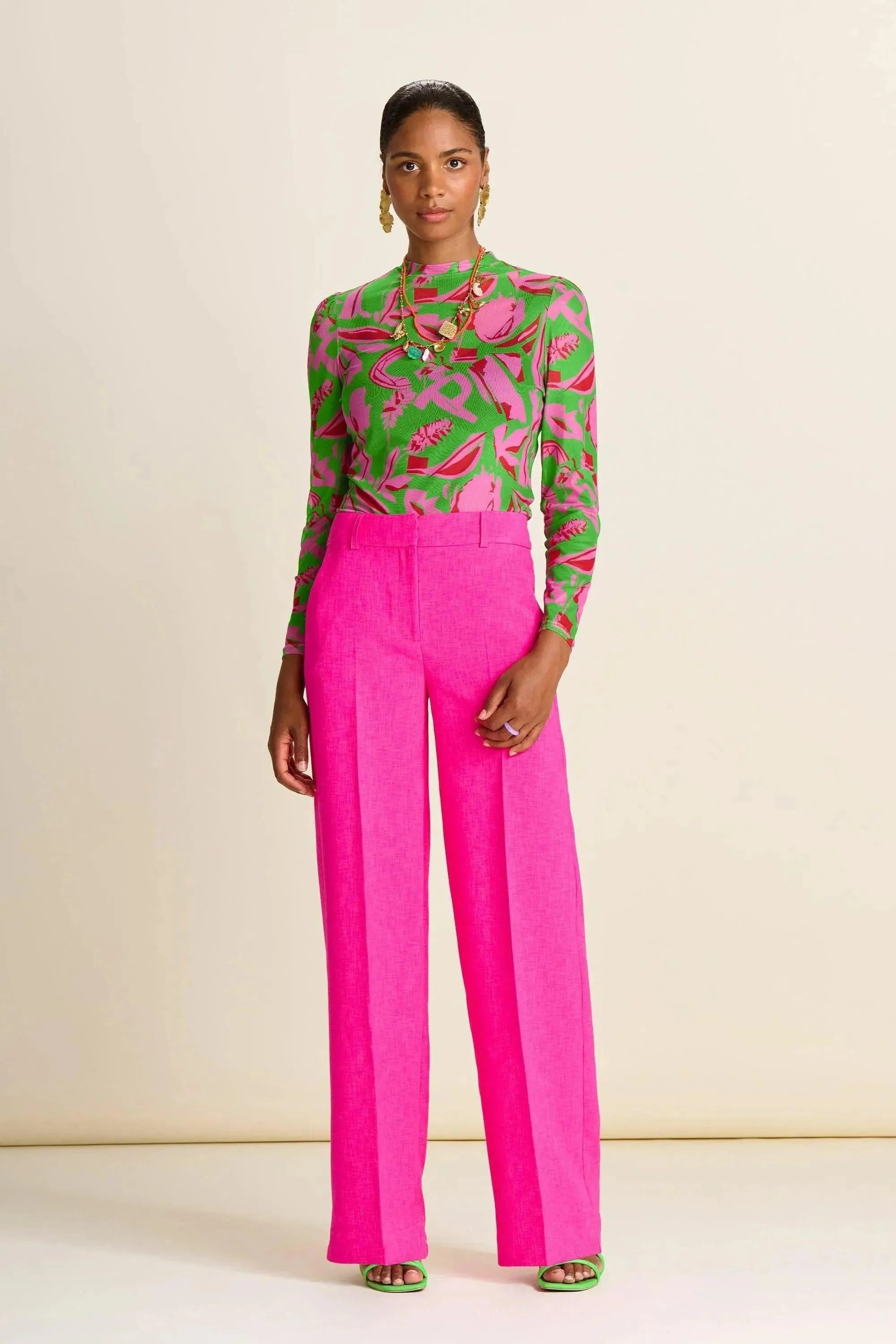 Overstock Clearance Overstock Clearance POM Amsterdam Wide Leg Pant in Pink Glow