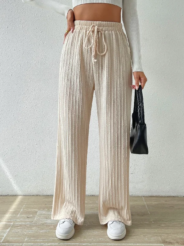 Weekend Savings Sensation Weekend Savings Sensation Textured Knit Wide Leg Pants High Waist Solid Color Straight Pants Wholesale Womens Clothing N3824080900024 Weekend Savings Sensation Weekend Savings Sensation Textured Knit Wide Leg Pants High Waist Solid Color Straight Pants Wholesale Womens Clothing N3824080900024