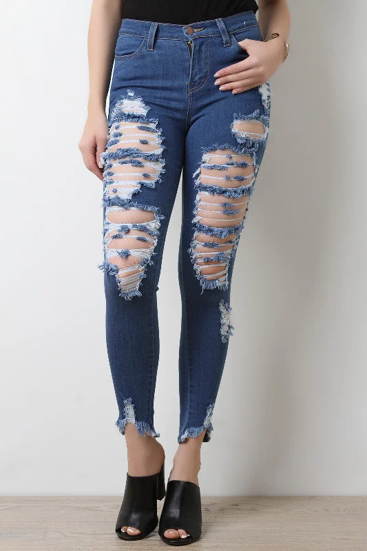 Weekend Deals That Sparkle Weekend Deals That Sparkle Distress Hem Skinny Jeans