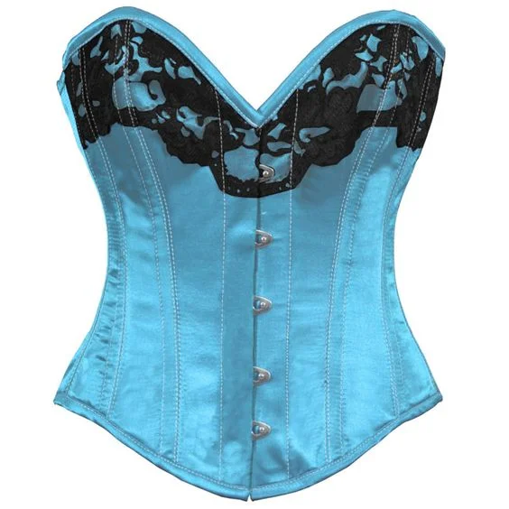 Price Drop Price Drop Adelaide Turquoise Satin Burlesque Overbust Corset