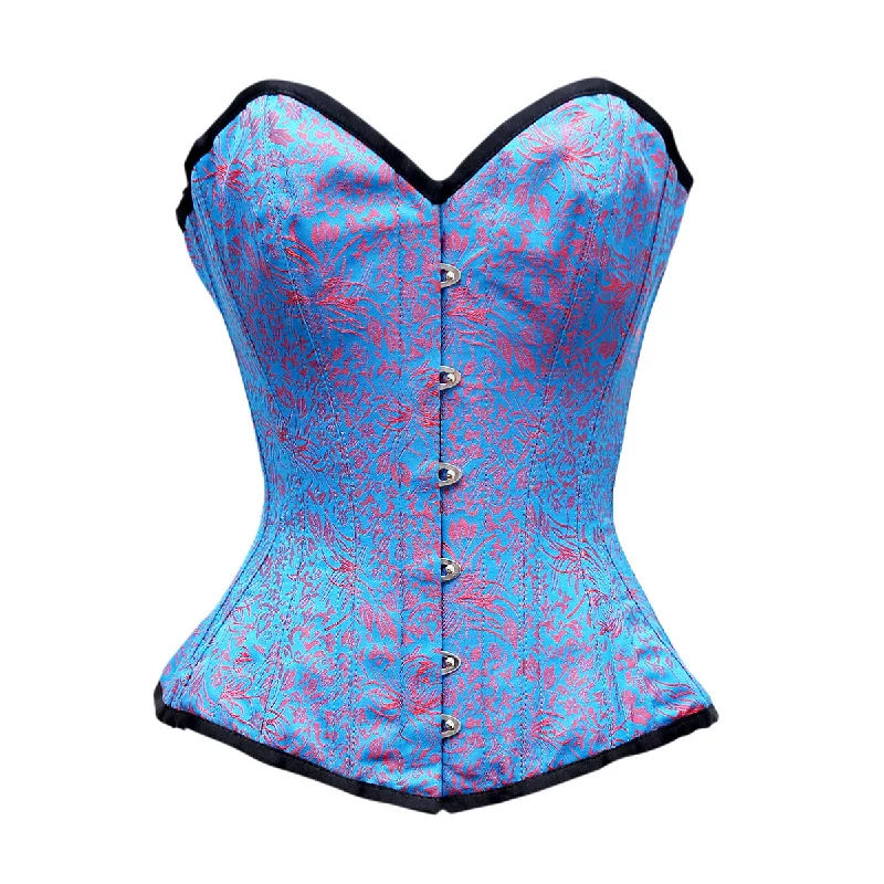 Lowest Prices Lowest Prices Ashfield Red Turquoise Brocade Overbust Corset