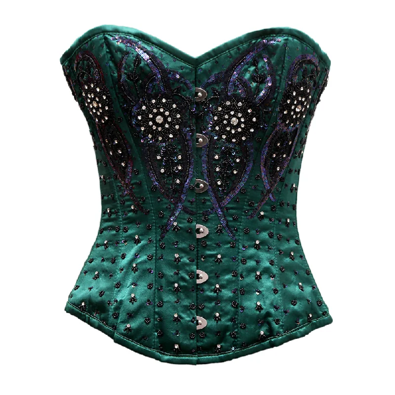 Weekend Specials to Love Weekend Specials to Love Auriemma Green Satin Satin Embroidery Overbust Corset Weekend Specials to Love Weekend Specials to Love Auriemma Green Satin Satin Embroidery Overbust Corset