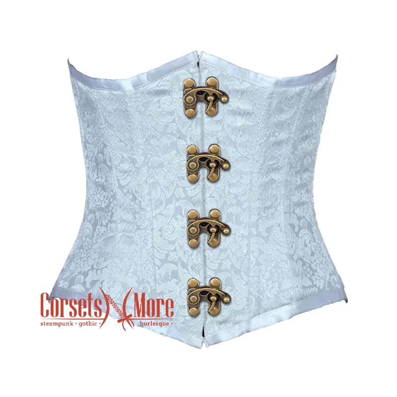 Doorbuster Deal Doorbuster Deal Baby Blue Brocade Antique Gothic Burlesque Waist Training Underbust Corset Bustier Top Doorbuster Deal Doorbuster Deal Baby Blue Brocade Antique Gothic Burlesque Waist Training Underbust Corset Bustier Top