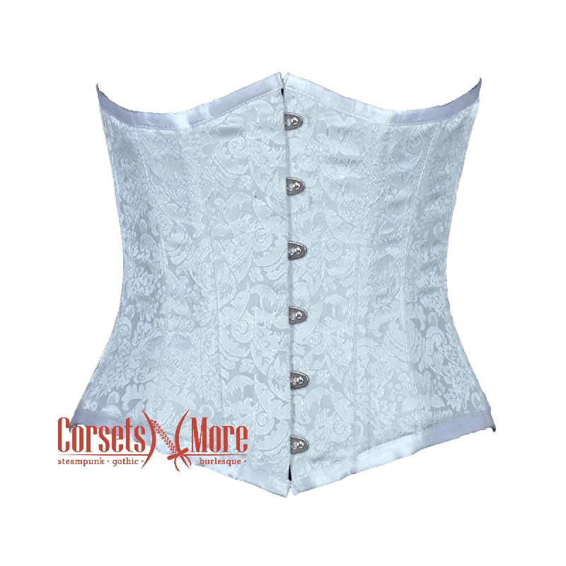 Buy More, Save More Buy More, Save More Baby Blue Brocade Burlesque Waist Training Underbust Gothic Corset Bustier Top Buy More, Save More Buy More, Save More Baby Blue Brocade Burlesque Waist Training Underbust Gothic Corset Bustier Top