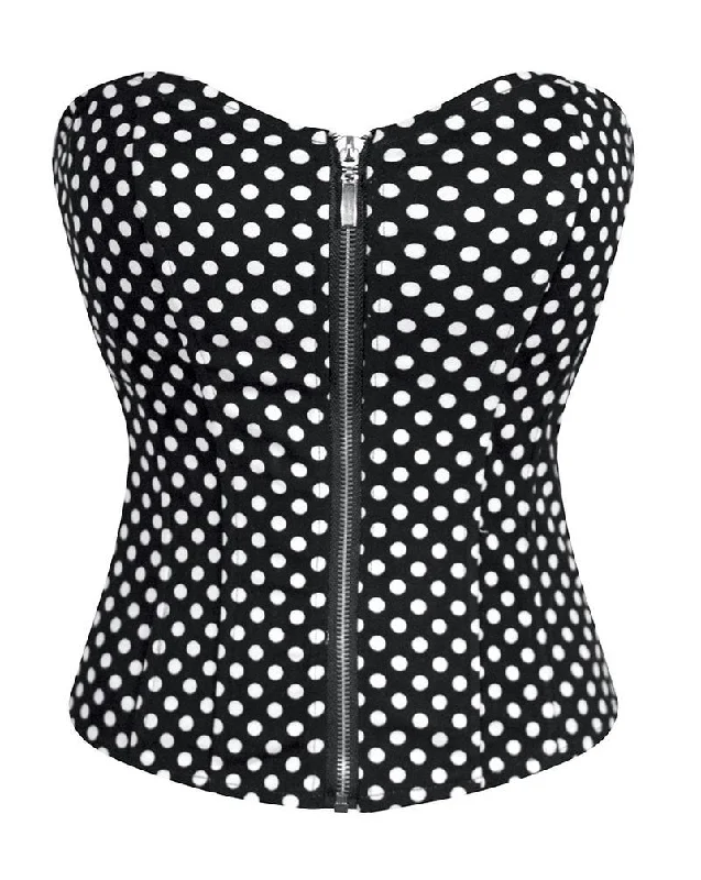 Take Action Take Action Black And White Polka Dot Satin Zipper Goth Overbust Corset Waist Training Burlesque Costume Take Action Take Action Black And White Polka Dot Satin Zipper Goth Overbust Corset Waist Training Burlesque Costume