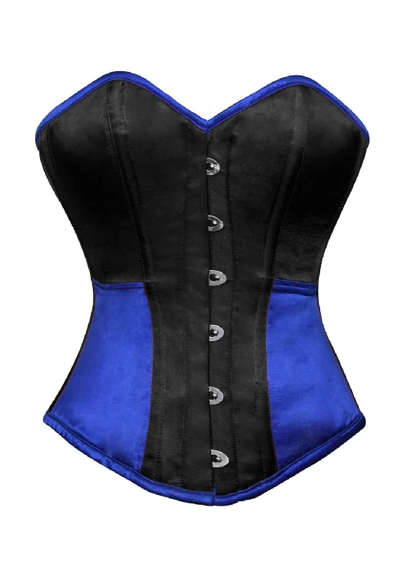 Exclusive Offer Exclusive Offer Black Blue Satin Corset Gothic Burlesque Waist Training Bustier Overbust Top Exclusive Offer Exclusive Offer Black Blue Satin Corset Gothic Burlesque Waist Training Bustier Overbust Top