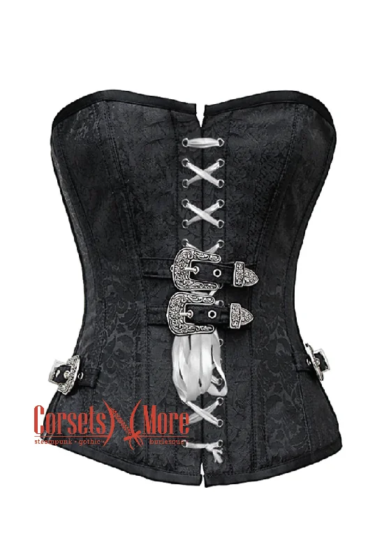Super Sale Super Sale Black Brocade Front Lace Gothic Costume Waist Training Bustier Overbust Corset Top Super Sale Super Sale Black Brocade Front Lace Gothic Costume Waist Training Bustier Overbust Corset Top