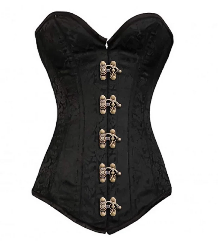 Sale Event Sale Event Black Brocade Gothic Burlesque Costume Waist Training LONGLINE Overbust Corset Top Sale Event Sale Event Black Brocade Gothic Burlesque Costume Waist Training LONGLINE Overbust Corset Top