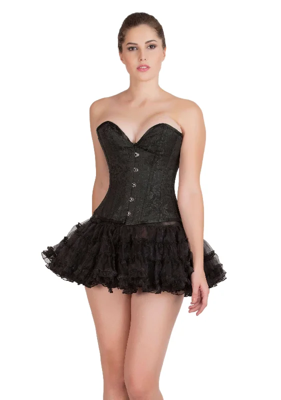 Value Deals Value Deals Black Brocade Gothic Corset Burlesque Bustier Waist Training Overbust Top Value Deals Value Deals Black Brocade Gothic Corset Burlesque Bustier Waist Training Overbust Top