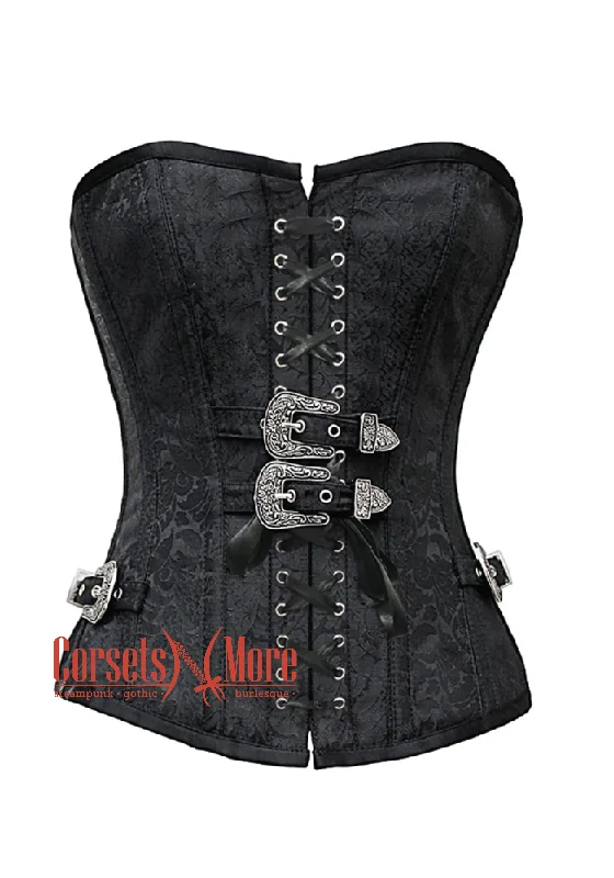Take Advantage Take Advantage Black Brocade Front Lace Gothic Costume Waist Training Bustier Overbust Corset Top Take Advantage Take Advantage Black Brocade Front Lace Gothic Costume Waist Training Bustier Overbust Corset Top