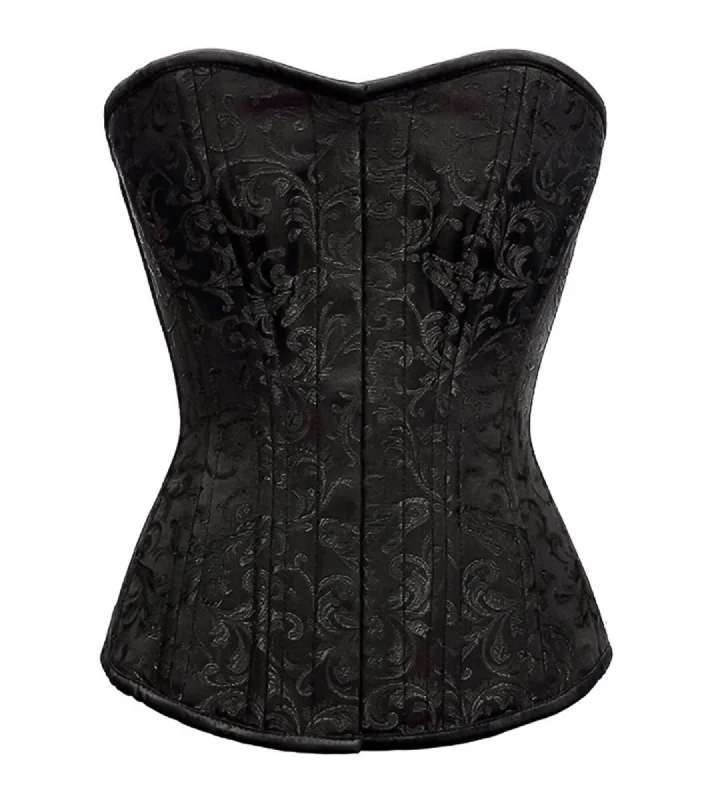 Major Deal Major Deal Black Brocade Spiral Steel Boned Corset For Waist Training Bustier Overbust Top Major Deal Major Deal Black Brocade Spiral Steel Boned Corset For Waist Training Bustier Overbust Top