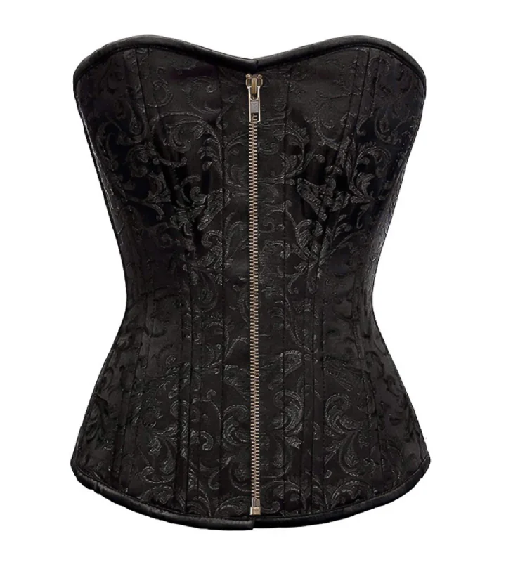 Mega Discount Mega Discount Black Brocade Spiral Steel Boned Corset For Waist Training Bustier Overbust Top Mega Discount Mega Discount Black Brocade Spiral Steel Boned Corset For Waist Training Bustier Overbust Top