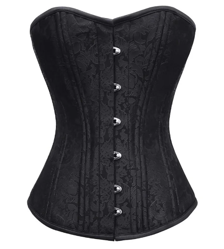 Instant Deal Instant Deal Black Brocade Spiral Steel Boned Corset Waist Training Bustier Overbust Corset Top Instant Deal Instant Deal Black Brocade Spiral Steel Boned Corset Waist Training Bustier Overbust Corset Top